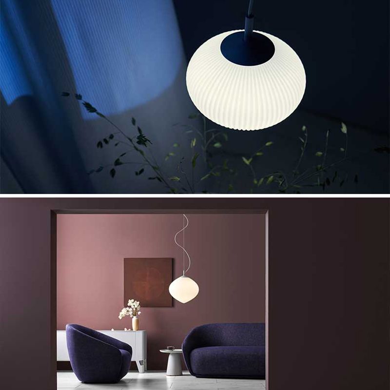 Flower Shape Hanging Lighting Modern Style Glass 1 Light Pendant Lamp for Restaurant