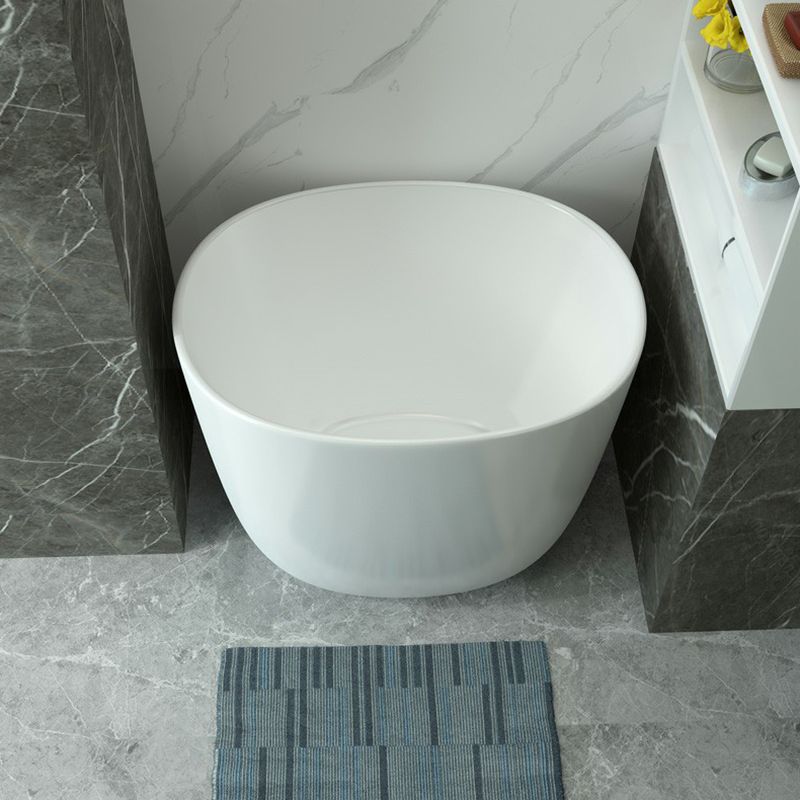 Modern Style Freestanding Bath Tub Acrylic Round Bathtub in White