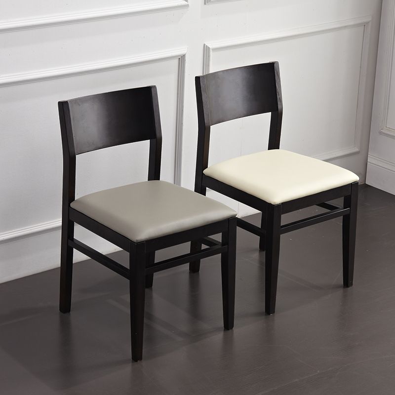 Contemporary Solid Wood Armless Dining Chairs Open Back Dining Side Chair