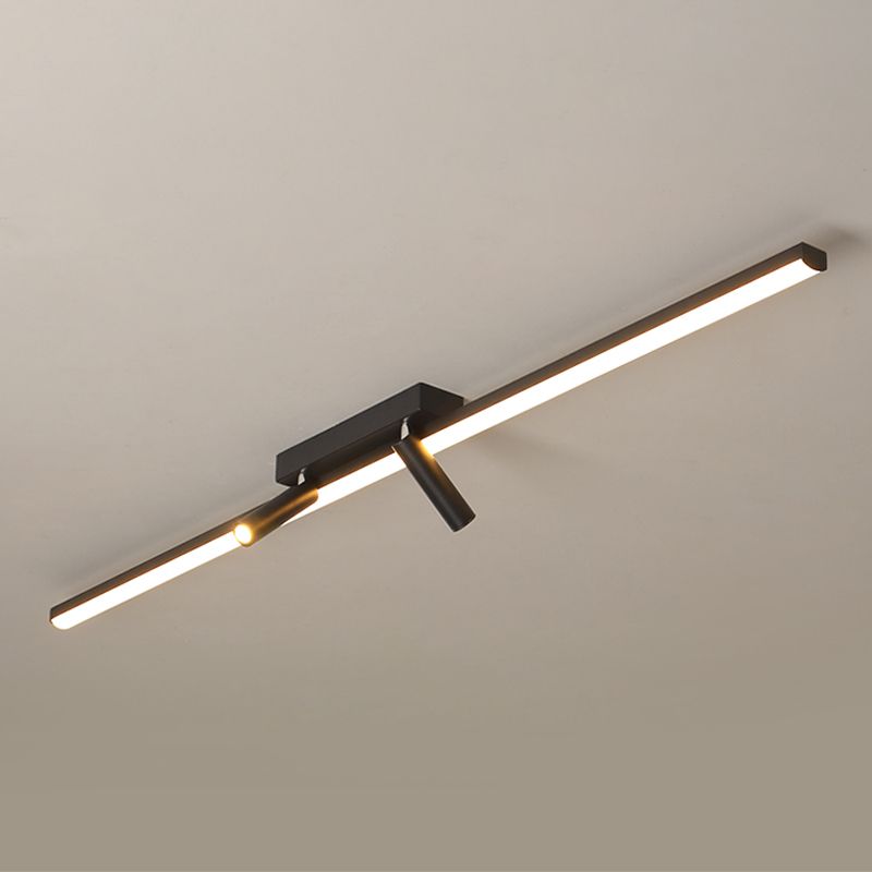 Éclairage encastré semi-LED moderne à 2 lumières pour porche, éclairage linéaire, style concis