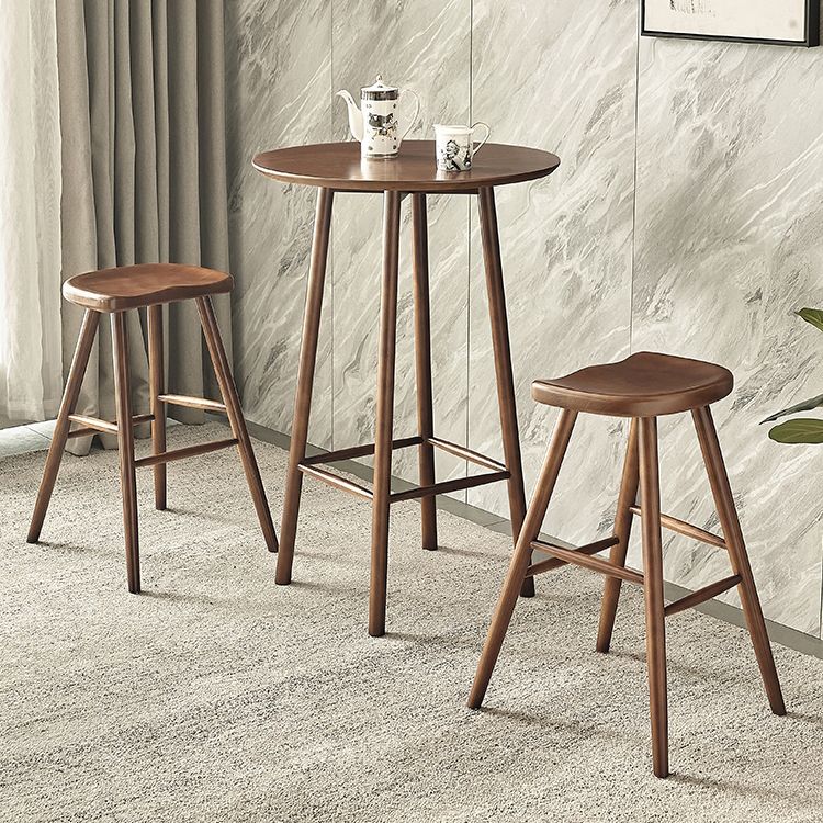 Indoor Contemporary Bar Dining Table Round Solid Wood Bar Table