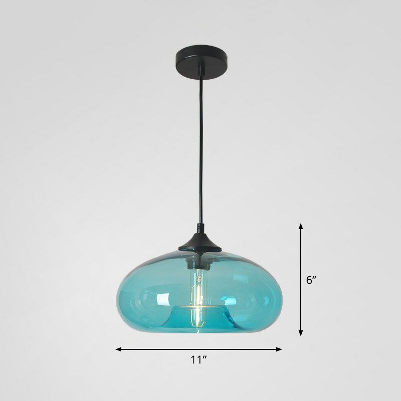 Moderne ellips suspensielamp glas 1 kop eettafel hanglamp in het zwart