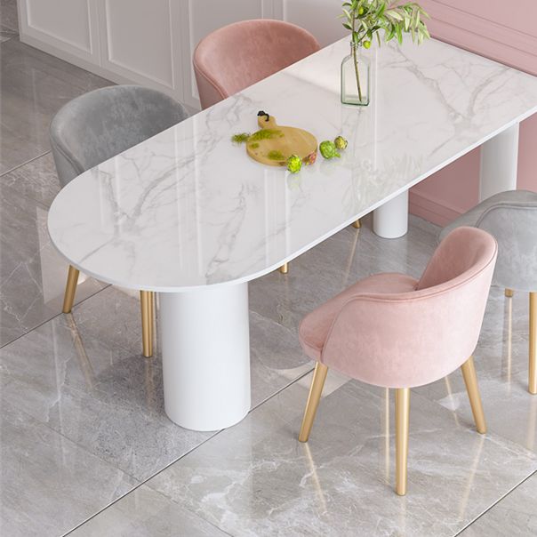 Freeform Sintered Stone White Table Simplicity 3 Legs Table for Home