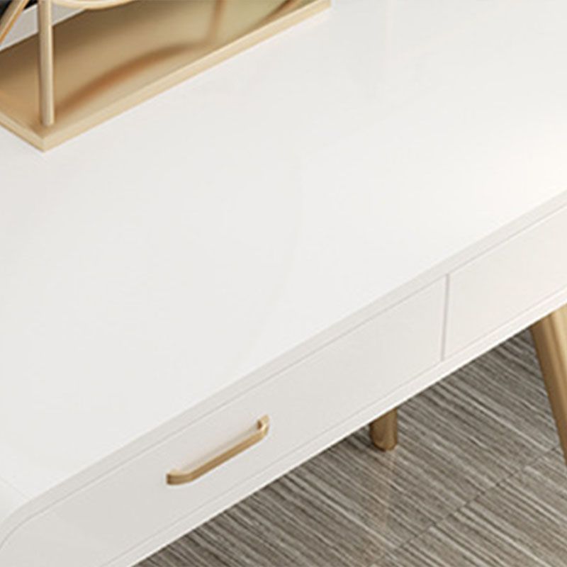 Glam Makeup Counter with 2 Drawers in White Vanity Table for Bedroom