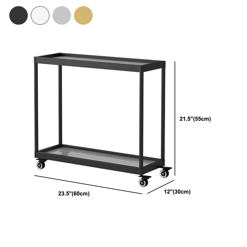 21.6" Tall Modern Rectangular Glass Top Side Table Iron Frame End Table with Shelf