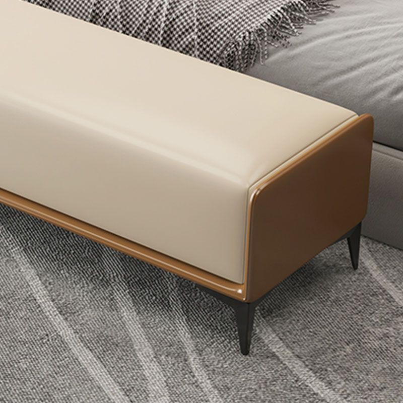 Rectangle Bedroom Bench Modern Seating Bench with Upholstered and Metal Legs