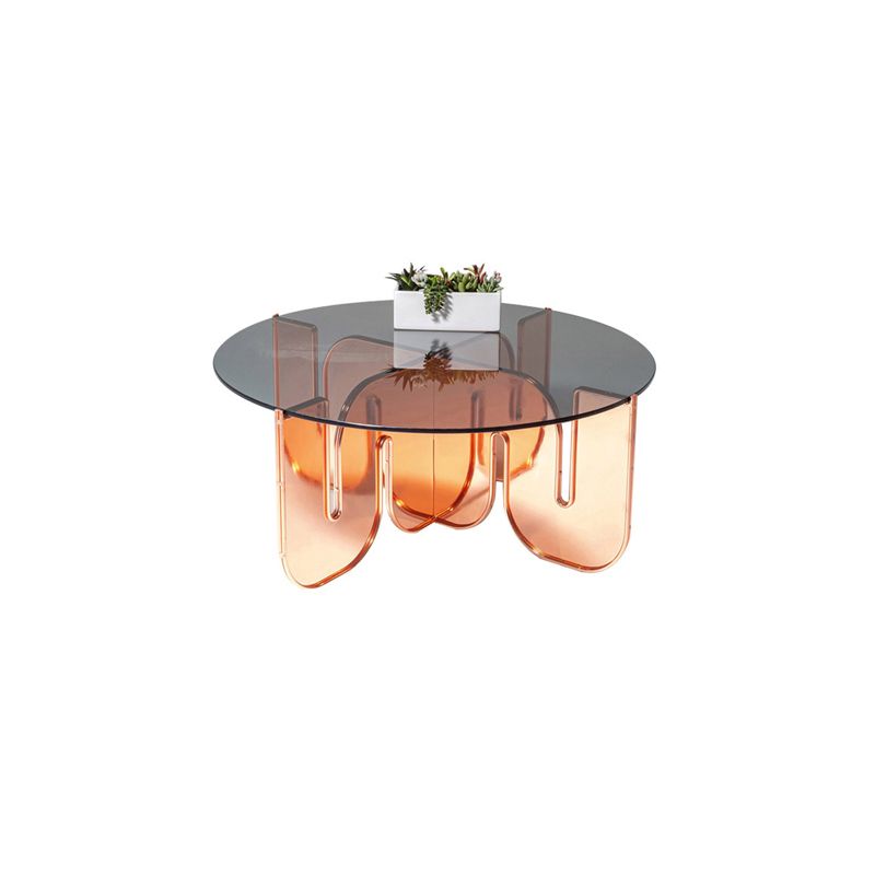 Acrylic Round Coffee Table Clear Cocktail Table for Living Room