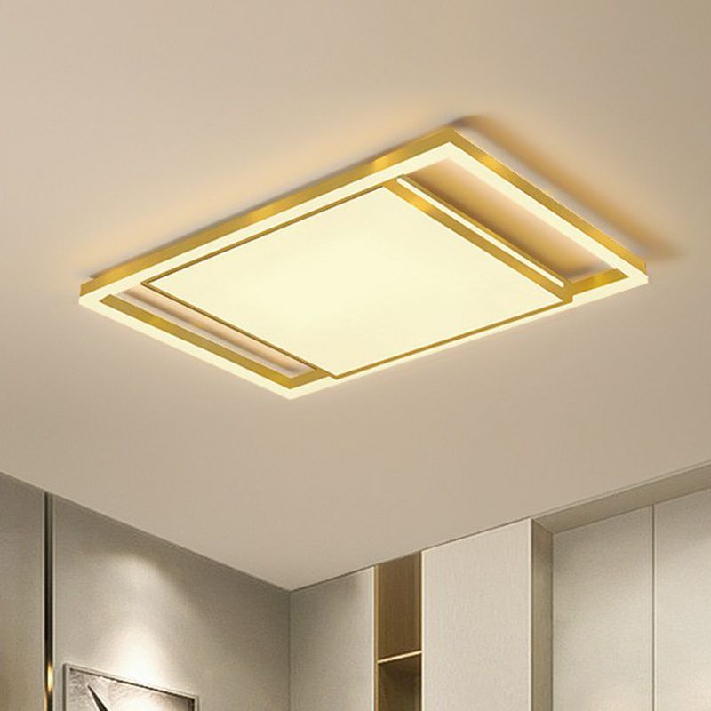 Éclairage encastré géométrique pour salon, luminaire encastré LED minimaliste en acrylique en or