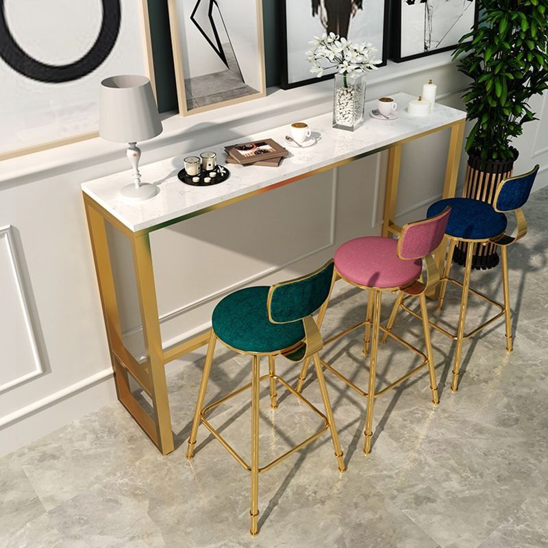 Glam 1/4/9 Pieces Bar Table Set Rectangle Counter Table with Stools for Milk Tea Shop