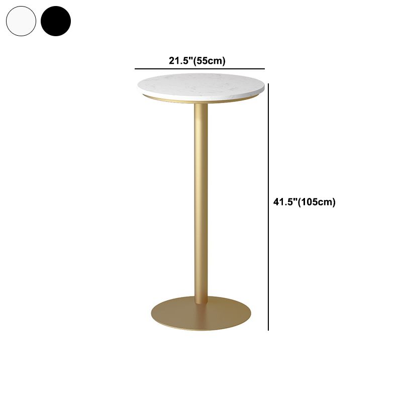 Stone Bar Table Glam Pedestal Bar Height Pub Table for Indoor