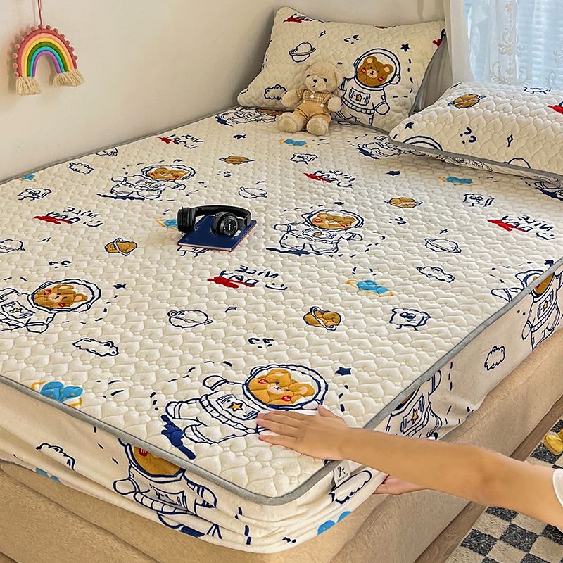 Fancy Fitted Sheet Orange Pattern Fade Resistant Non-Pilling Flannel Fitted Sheet