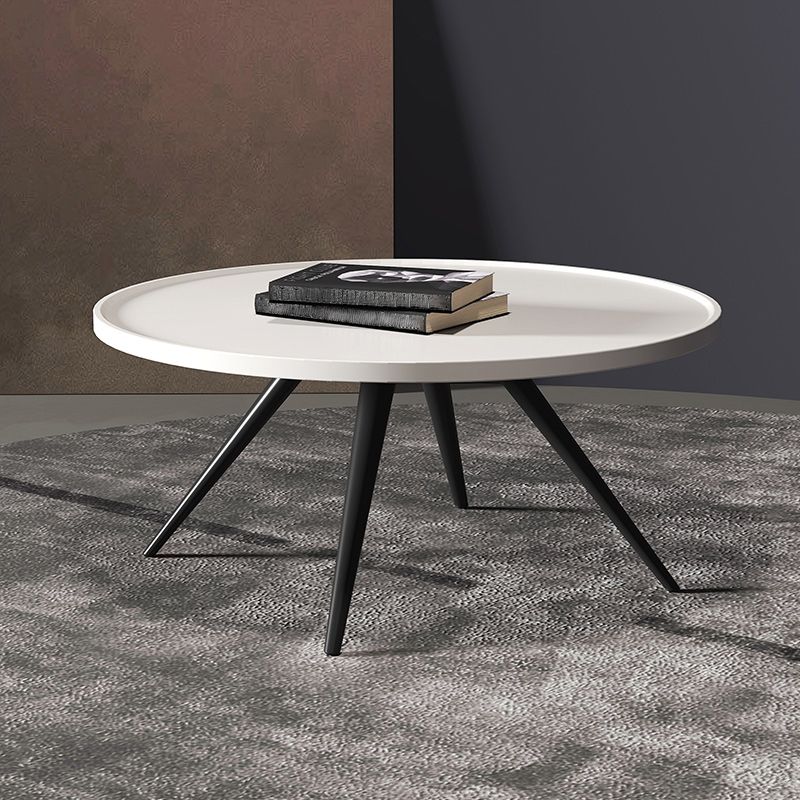 Pine Wood 4 Legs Coffee Table Modernism Round Tray Table Cocktail Table
