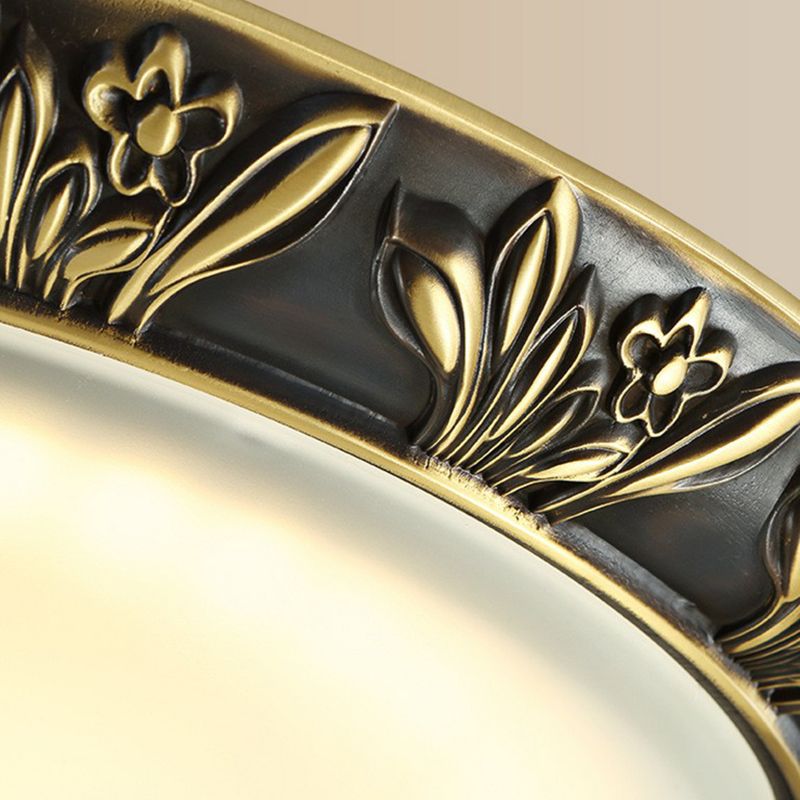 Plafonnier LED en forme de bol en verre opale, luminaire d'intérieur Vintage pour salon, café