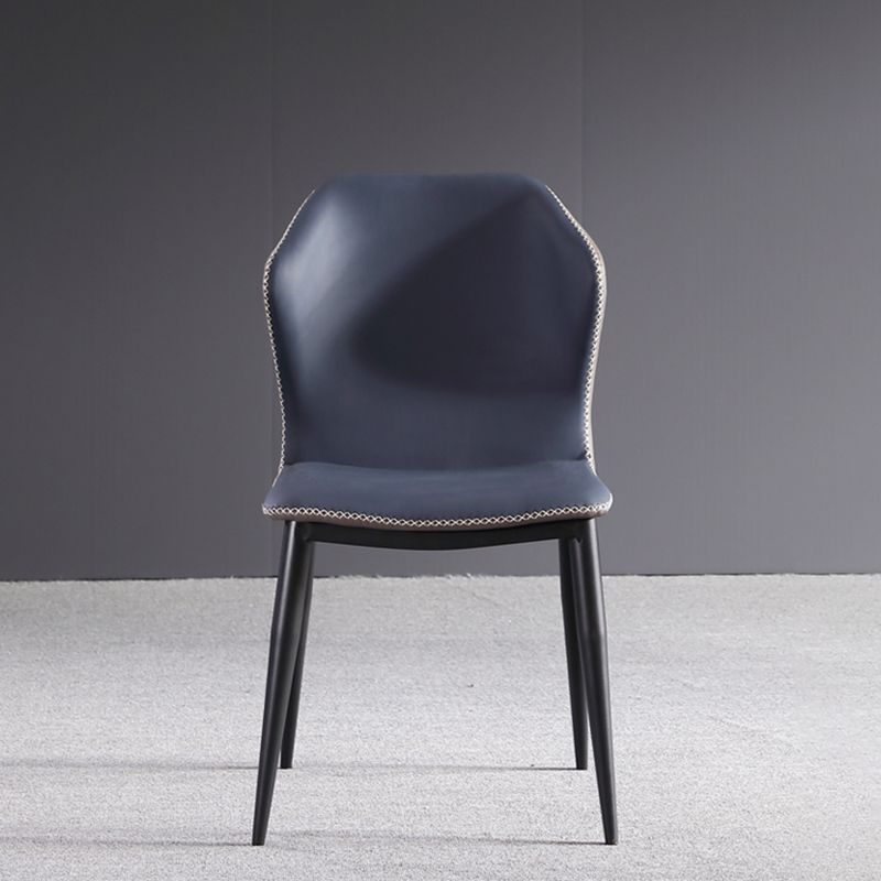 Silla lateral de comedor de cuero contemporánea Silla lateral con respaldo para Brasserie