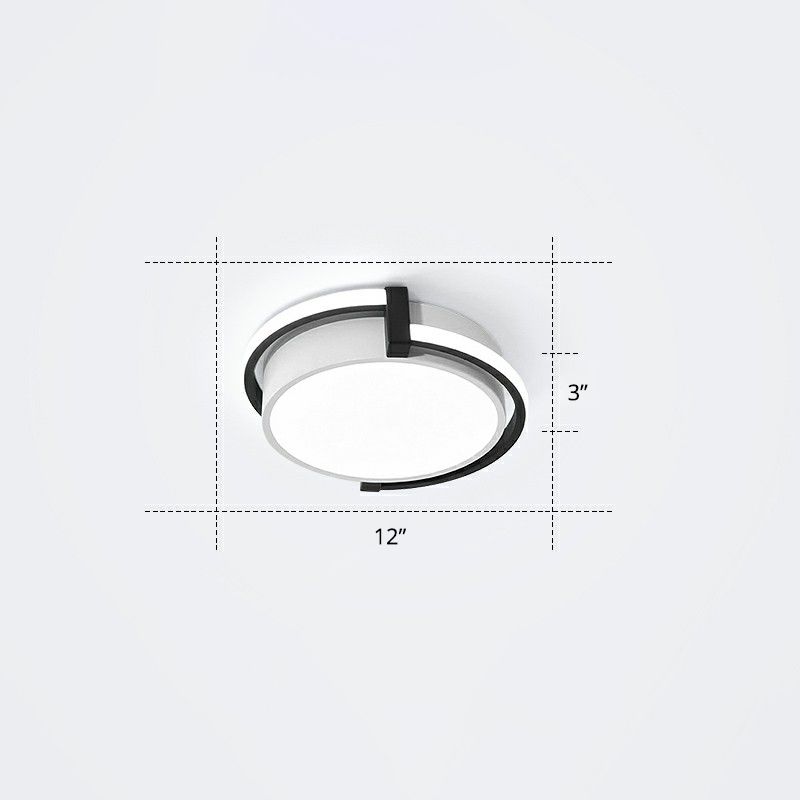 Nordic Circle LED Flush Mount Fixture Metal Corridor Ceiling Mount Light with Acrylic Diffuser