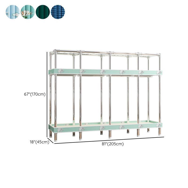Contemporary Wardrobe Armoire with Shelves Steel Wardrobe Closet