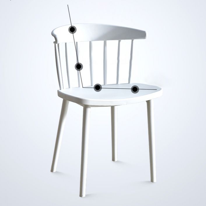 Scandinavian Plastic Dining Kitchen Room Chair Windsor Back Side Chair