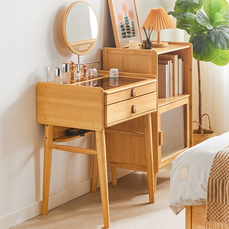 Modern Mirrored Makeup Vanity Glass Drawers Make-up Vanity with Storage