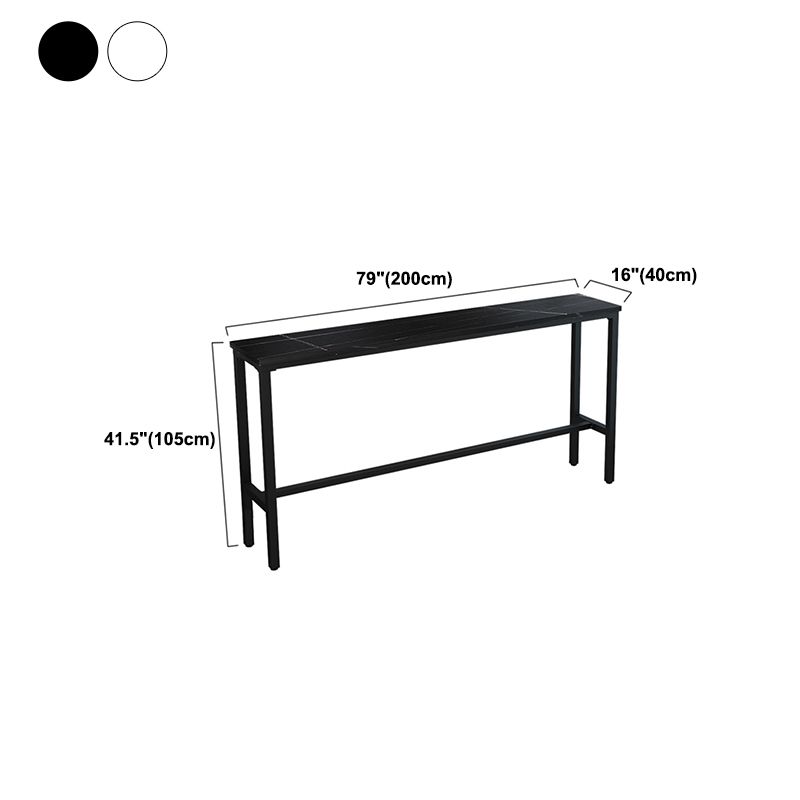 Modern Rectangle Bar Dining Table Stone Bar Table with Trestle Base