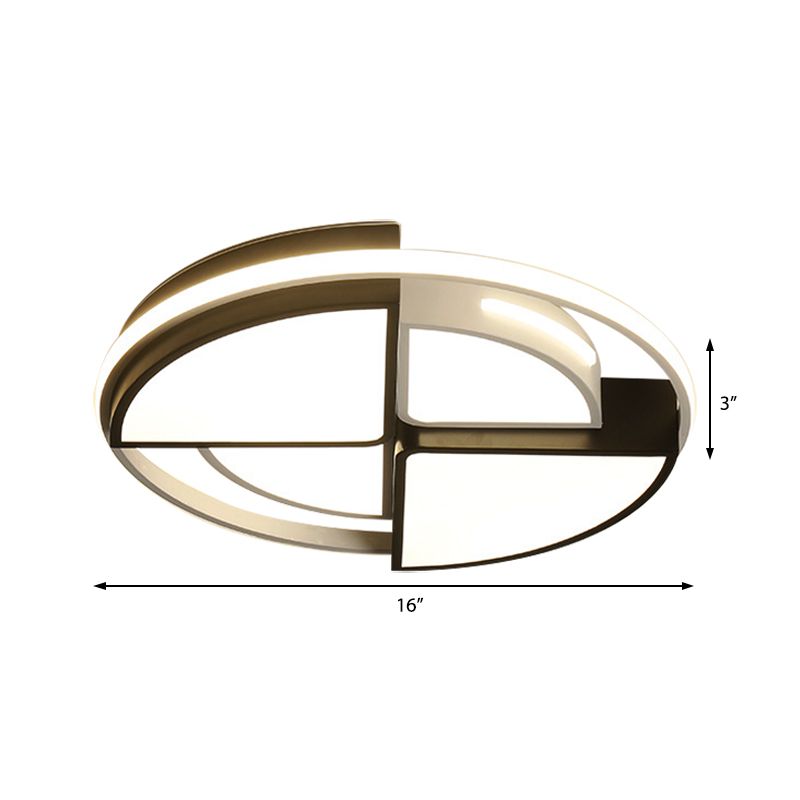 Warm/Witte Ronde Verlichting Armatuur Modern Acryl 16 "/19.5" Plafond Lampen Flush Mount in wit