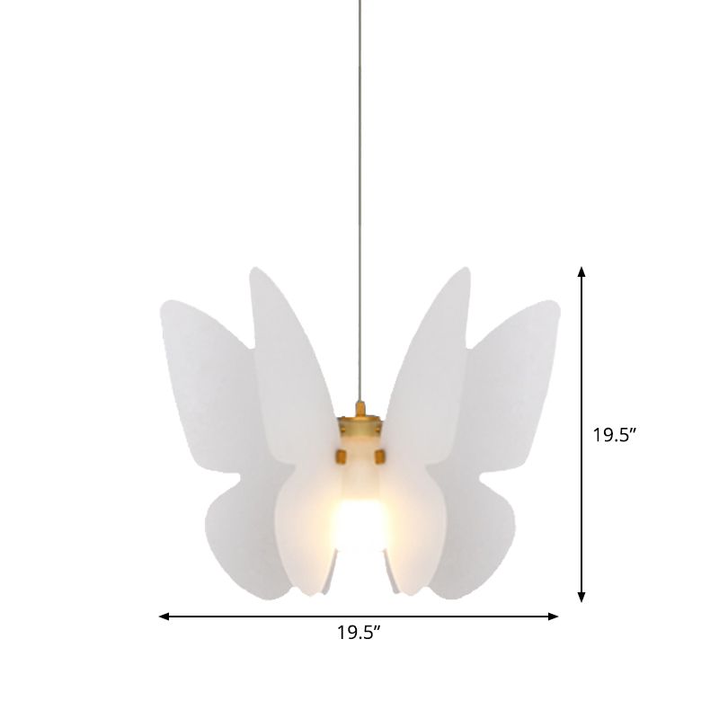 Vlinder plafond hang armatuur moderne acryl single head eetkamer hanger lichtkit in wit
