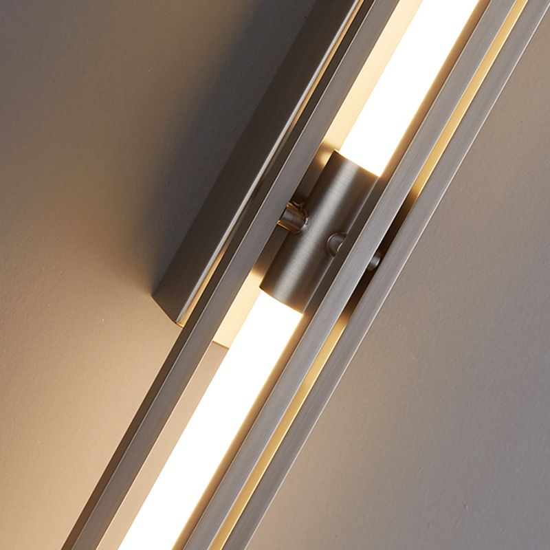 Modern Metal LED Wall Sconce Linear Shape Wall Light with Acrylic Shade for Bedroom