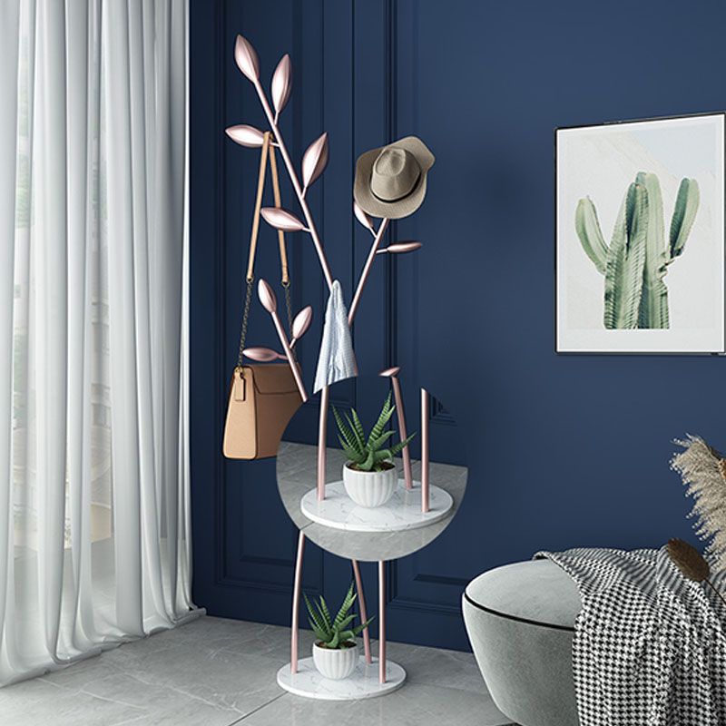 Glam Entry Hall Tree Metal Hooks Included Free Standing Coat Rack