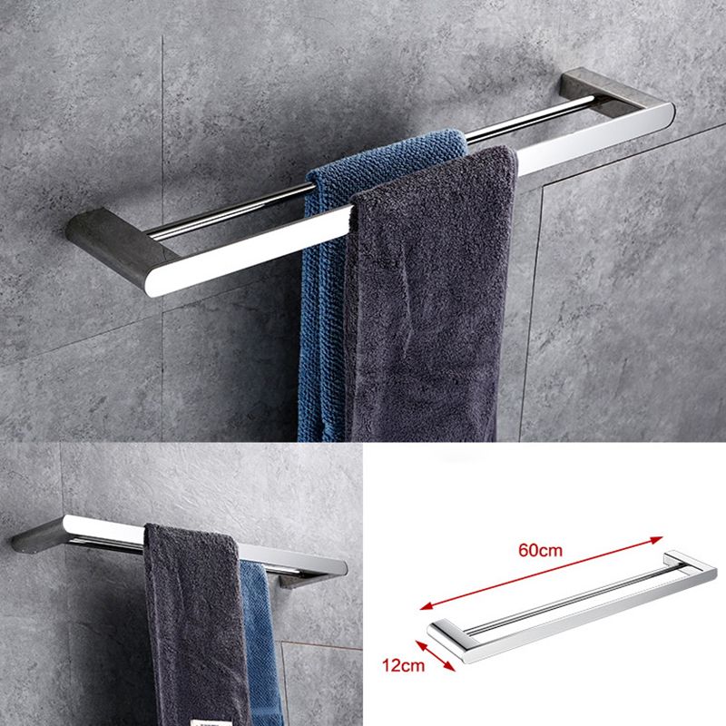 Contemporary Bathroom Accessories Hardware Set in Silver with Soap Dish