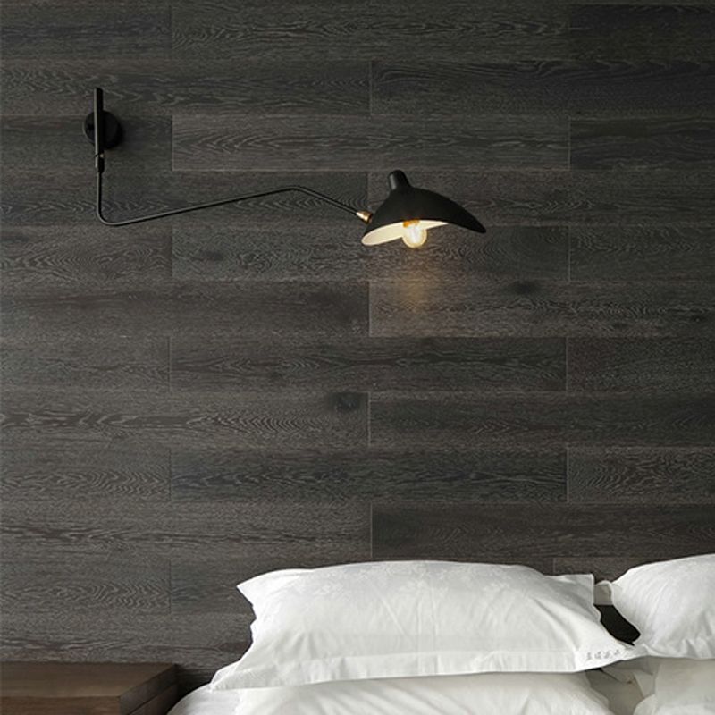 Contemporary Armed Wall Light Sconce Metal 1-Light Flush Mount Wall Sconce