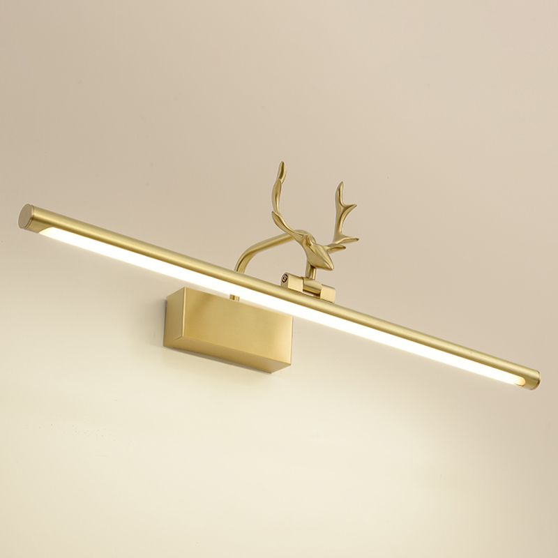 Linear Shape Metal Wall Light Modern Single Light Mirror Wall Mount Light