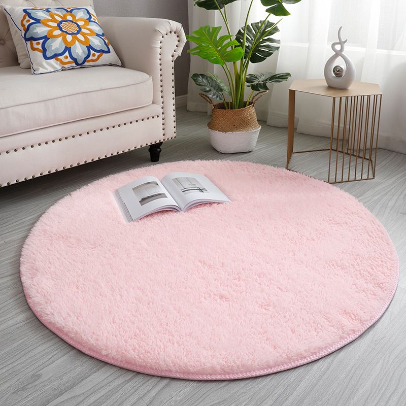 Simplicity Living Room Rug Multi Colored Solid Color Indoor Rug Cotton Blend Non-Slip Backing Easy Care Carpet
