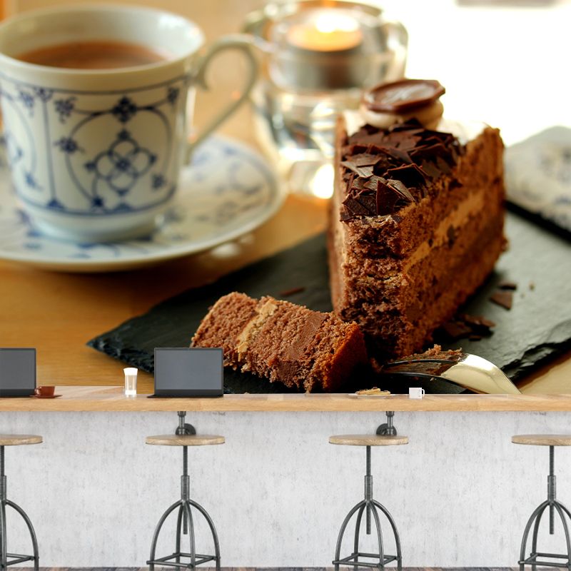 Cake Dessert Mural Wallpaper Modern Commerce Shop Decoration Stain Resistant Wall Decal
