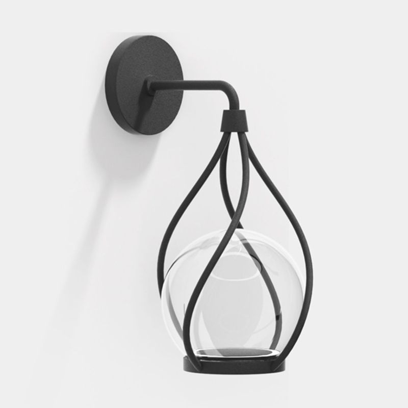 Contemporary Wall Sconce Glass Shade Wall Light Fixture for Courtyard