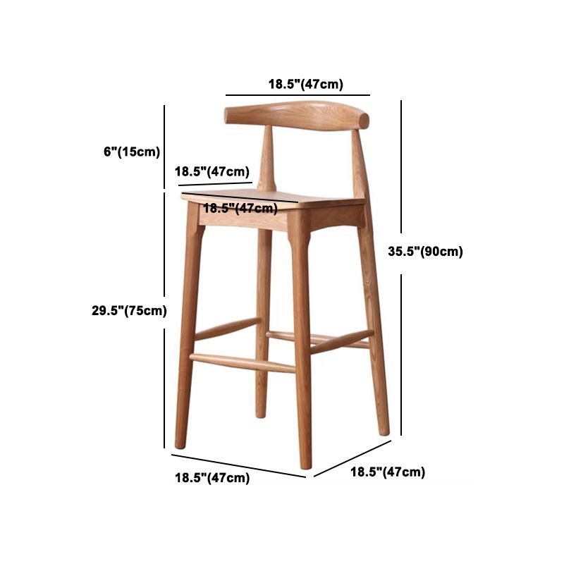 Modern Style Bar-stool Wooden Bar Stool with Wood Legs for Home