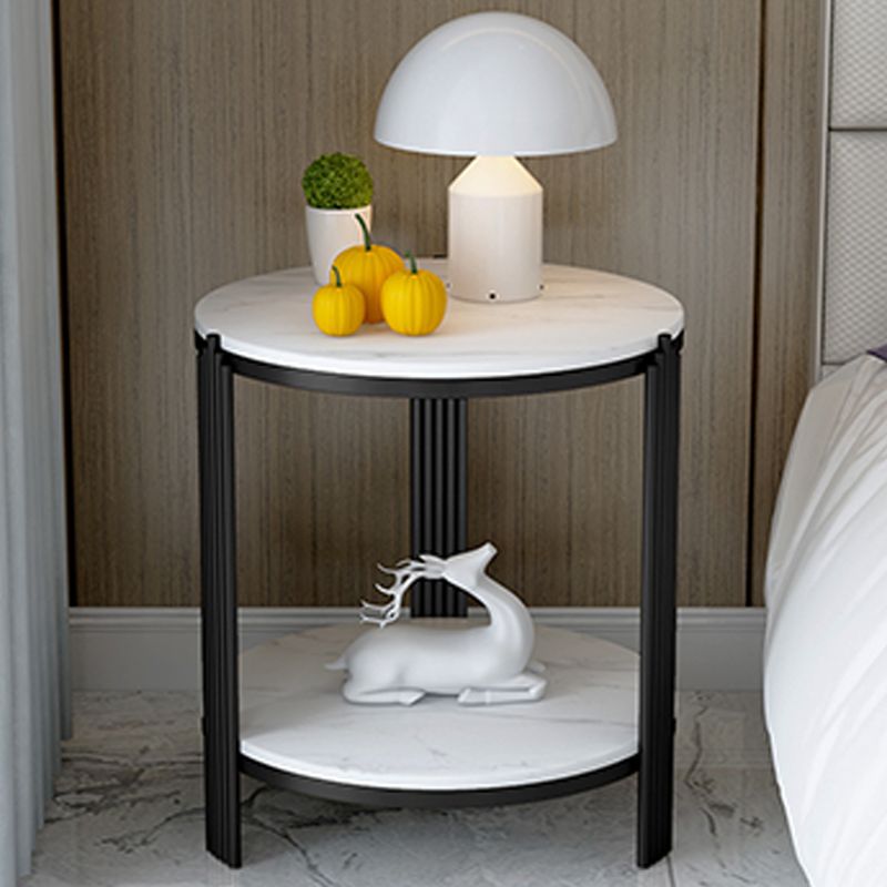 Minimalist Slate Corner Table 3 Legs Side End Table with Storage