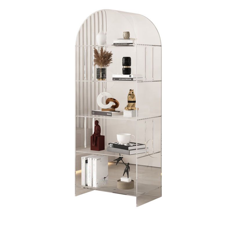 Modern Closed Back Vertical Bookshelf Acrylic Bookcase with Shelves