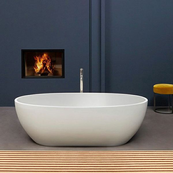 Modern Soaking Oval Bathtub Antique Finish Freestanding Bath Tub