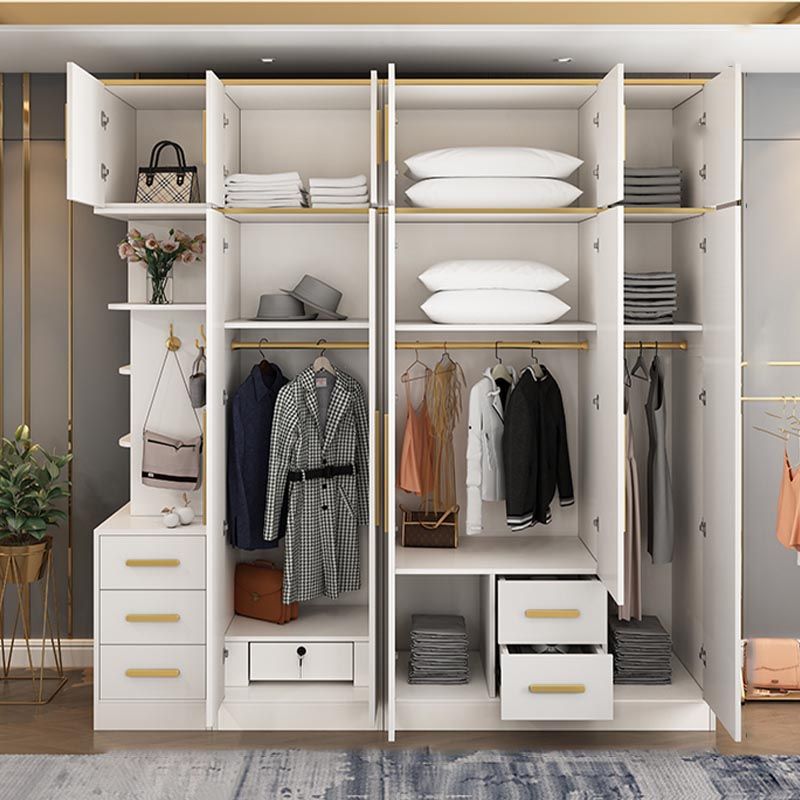 Contemporary Style Wardrobe Wooden Wardrobe Closet with Drawer