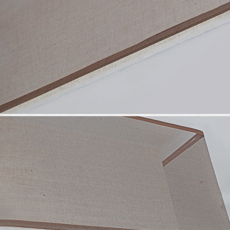 Brown Square Ceiling Light in Traditional Concise Style Wrought Iron Flush Mount with Fabrics Shade