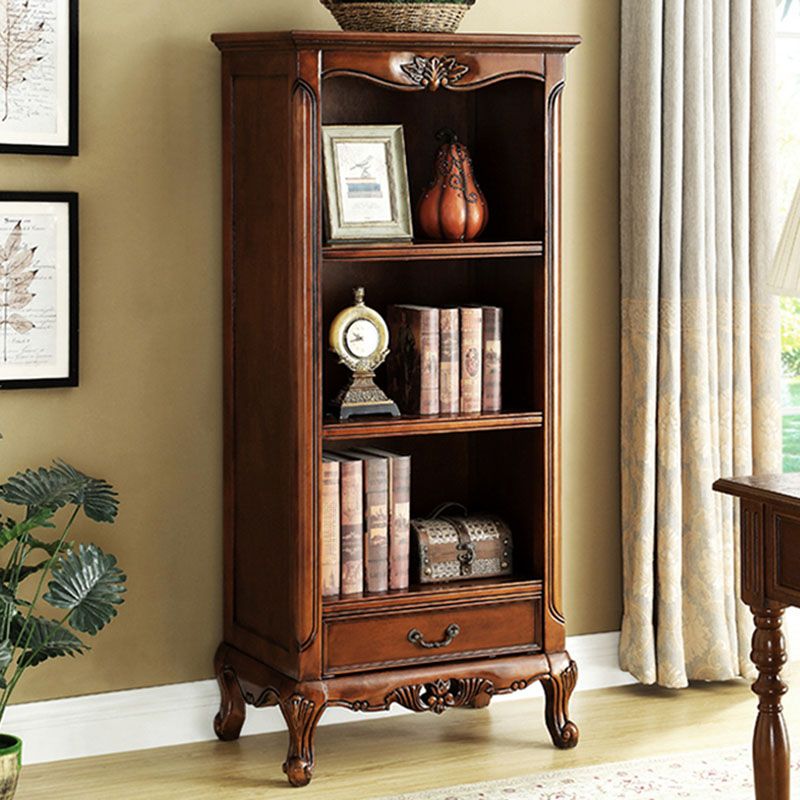Modern Style Closed Back Bookshelf Standard Wood Bookcase with Shelves