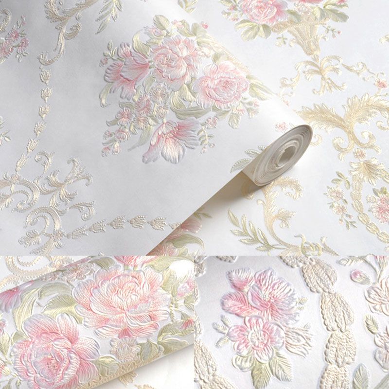 Non-Woven 28.5 sq ft. Wall Covering Countryside Non-Pasted Wallpaper with Blossoming Flower Pattern