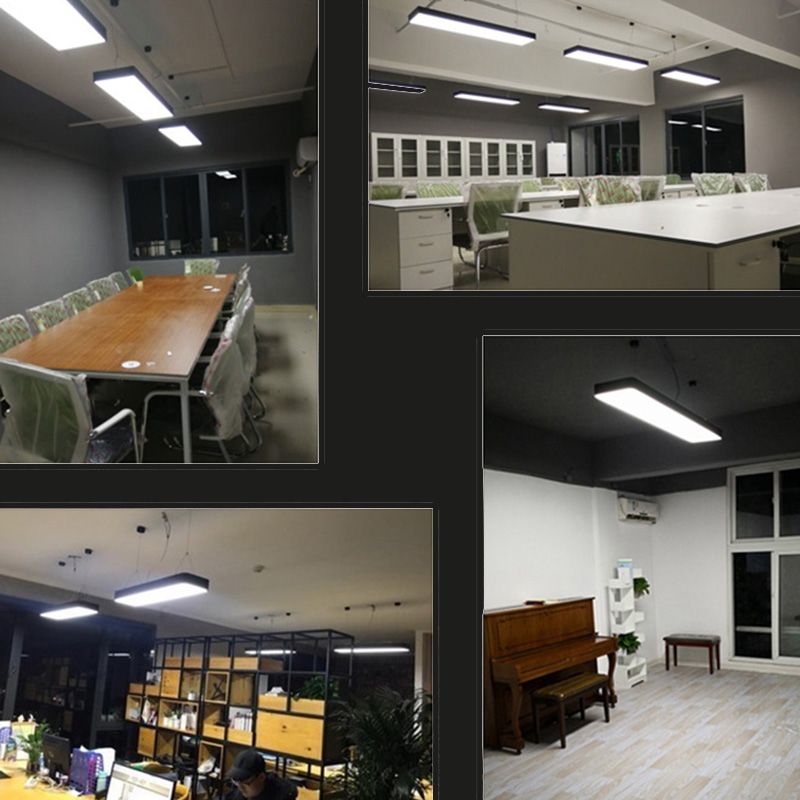 Contemporary Simple Style Hanging Lamp Rectangle Shaped LED Pendant Lights for Office