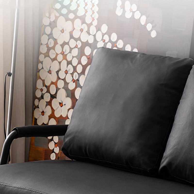 Metal Sofa with Bolster Pillows Contemporary with Four Legs Seating