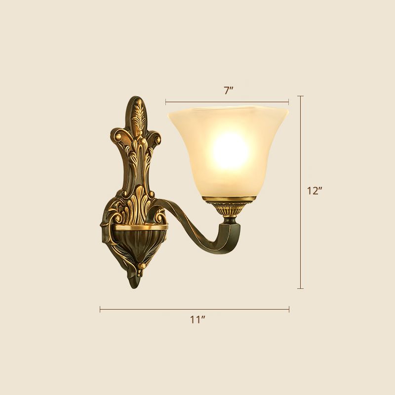 Frost Glass White Sconce Light Fixture Bell Shade Traditional Wall Lighting Ideas