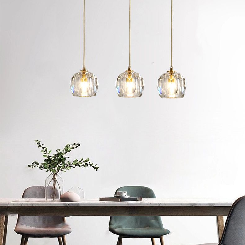 Modern Luxury Style Down Lighting Pendant 1 Light Suspension Pendant with Crystal Shade