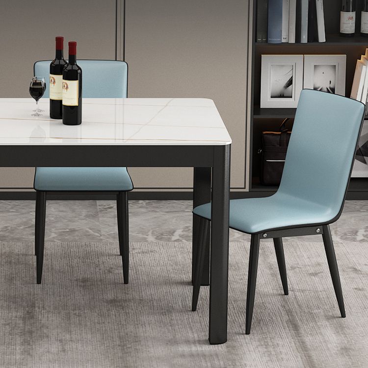 Modern Black in Glass Counter Table Rectangle Dining Table for Kitchen
