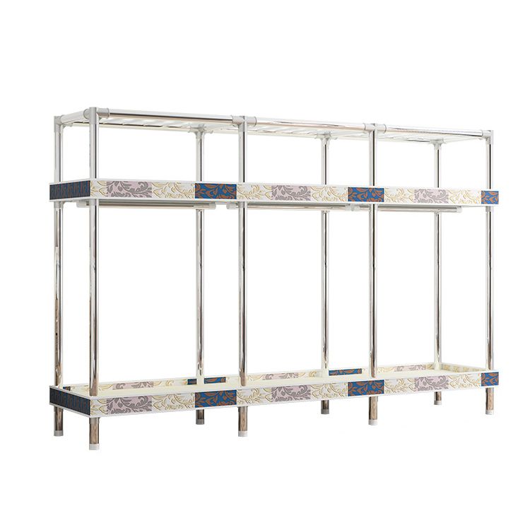 Contemporary Wardrobe Armoire with Shelves Steel Wardrobe Closet