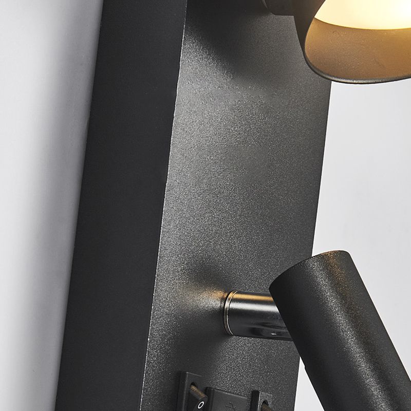 Modern Style Cylinder Shape Wall Sconce Metal 2 Lights Sconces for Bedroom