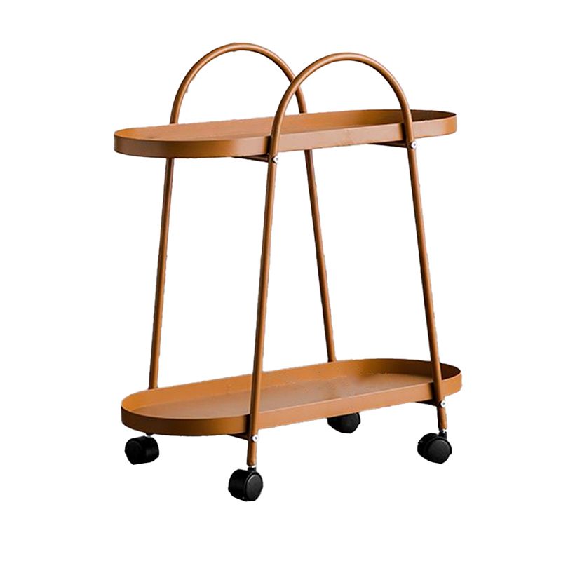 Mid-Century Side Table with Metal Shelves Geometric Tray Top Corner Table