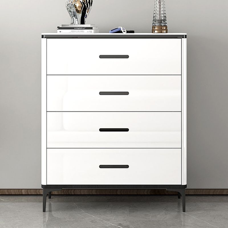 Contemporary Chest White Double Dresser with Metal Feet for Home